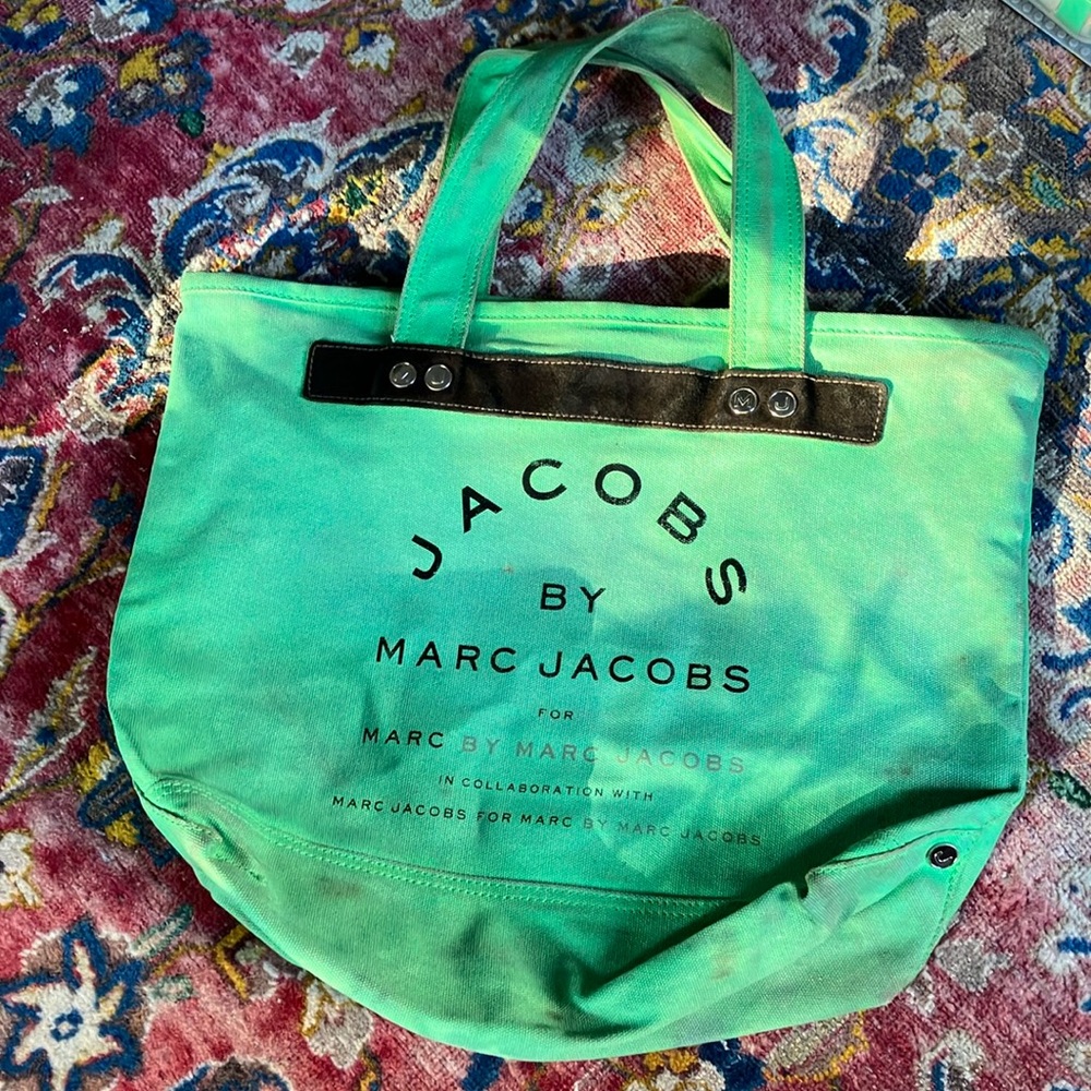 Marc by Marc Jacobs Neon Green Canvas Tote Bag
